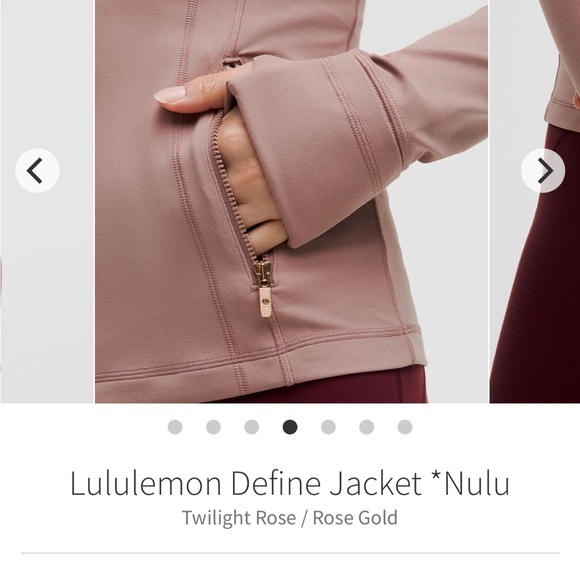 Lululemon Define Jacket nulu
Twilight Rose with rose gold zipper - Picture 10 of 13